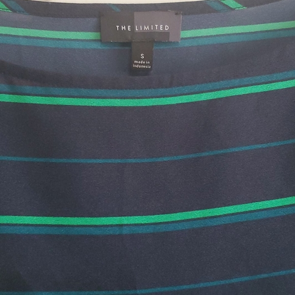 The Limited small blue green striped blouse - Picture 4 of 4